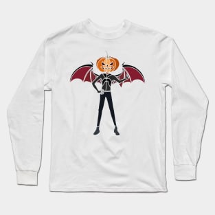 man with a pumpkin head Long Sleeve T-Shirt